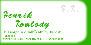 henrik komlody business card